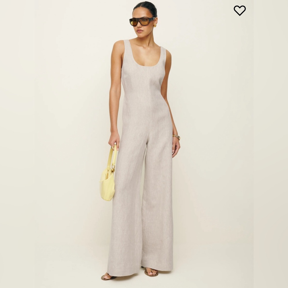 Reformation Linen jumpsuit Oatmeal size M
